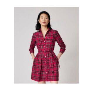 Untuckit cotton plaid Cassie shirt dress size 8 regular